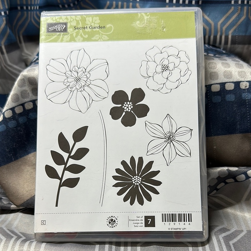 Stampin' Up! Secret Garden Floral Stamp Set - Black and White with Dies